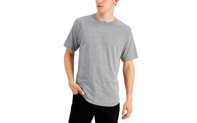  Mens Raglan Alfatech T-shirt, Gray, Small