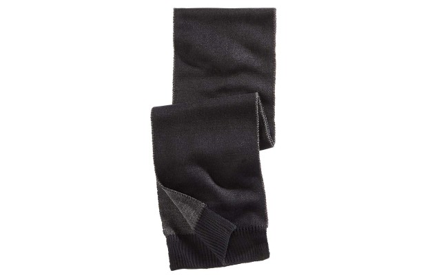  Men’s Reversible Scarf (Black/Charcoal, One Size)