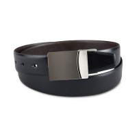 Alfani Men’s Reversible Two-Way Plaque Belt, Black/Brown, Large(38-40)