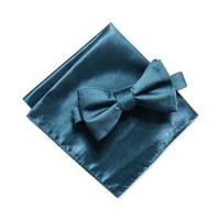 Alfani Men’s Satin Cocktail Party Bow Ties & Pocket Square Sets, Teal