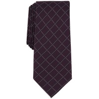 Alfani Men’s Slim Grid Tie, Plum
