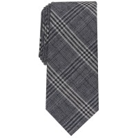 Alfani Men’s Slim Plaid Tie, Black