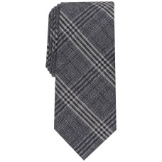 Alfani Men’s Slim Plaid Tie, Black