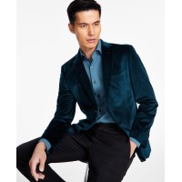 Alfani Men’s Slim-Fit Solid Velvet Sport Coats, Teal, 36R