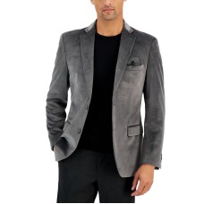 Alfani Men’s Slim-Fit Solid Velvet Sport Coats,Grey, 42S