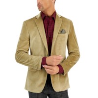 Alfani Men’s Slim-Fit Solid Velvet Sport Coats,Tan,38S