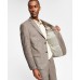  Men’s Slim-Fit Stripe Linen Suit Jacket, Light Brown, 38R