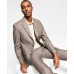  Men’s Slim-Fit Stripe Linen Suit Jacket, Light Brown, 38R