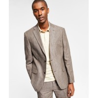 Alfani Men’s Slim-Fit Stripe Linen Suit Jacket, Light Brown, 38R