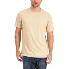 Alfani Men’s Solid Supima Blend Crewneck T-Shirt, Beige, X-Large
