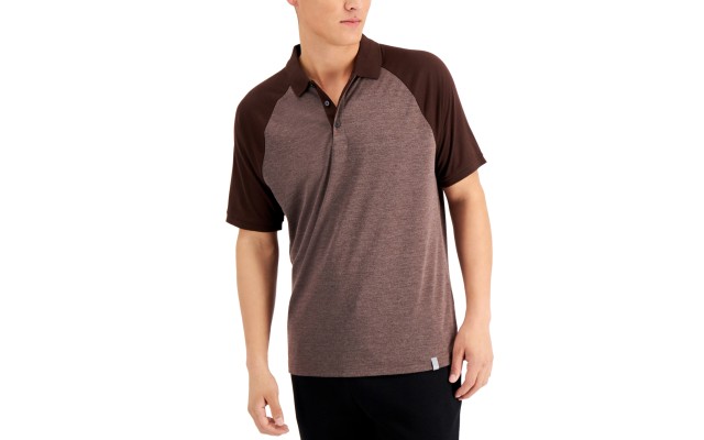  Men’s Striped Logo T-Shirt, Khaki, Small