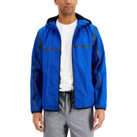 Alfani Mens Tech Zip Up Jacket, Blue, X-Large