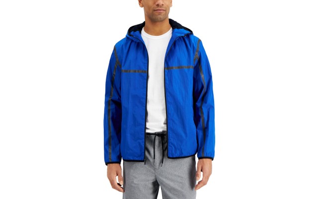  Mens Tech Zip Up Jacket, Blue, X-Large