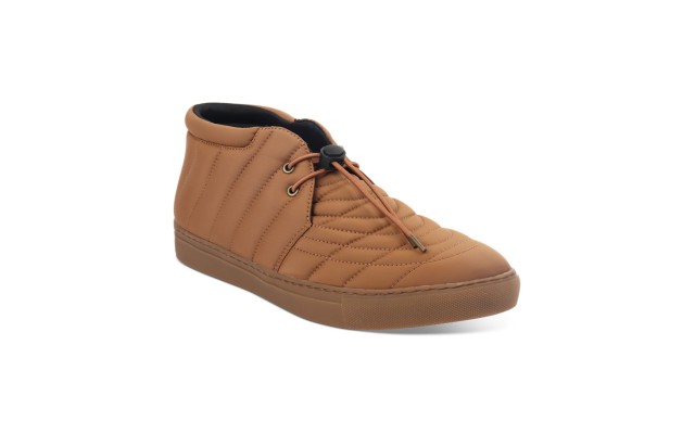  Men’s Tucker Quilted Lace-Up Chukka Boot Shoes, Tan, 13