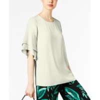 Alfani Ruffled Dolman Sleeve Blouse (Cream, L)
