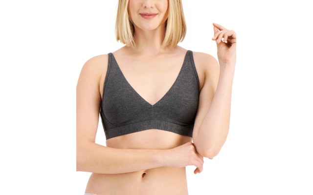 Women’s Essential Unlined Bralette, Gray, Small