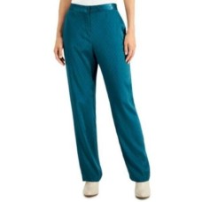 Alfani Womens Jacquard Print Casual Trouser Pants, Teal, 2