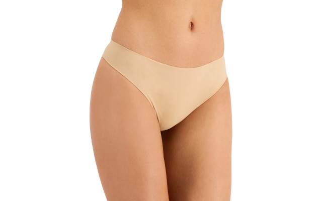  Women’s Laser-Cut Thong Underwear, Latte Cafe, Large