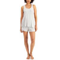Alfani Women's Tank & Shorts Pajama Sets, Gray, XX-Large