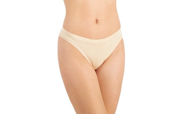  Womens Ultra Soft Mix-and-Match Thong Underwear, Beige, Large