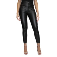 Almost Famous Juniors’ Coated High-Rise Skinny Jeans, Black, 1