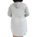  Womens Trendy Plus Size Cutout Hoodie Dress, Gray/1X