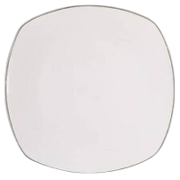 American Atelier Alyssa Gold Rimmed Bone China 11” Square Dinner Plate, White/Gold