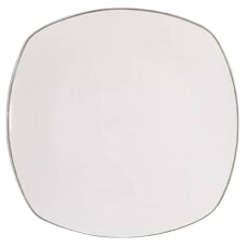 American Atelier Alyssa Gold Rimmed Bone China 11” Square Dinner Plate, White/Gold