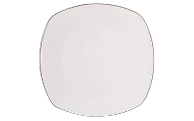  Alyssa Gold Rimmed Bone China 11” Square Dinner Plate, White/Gold