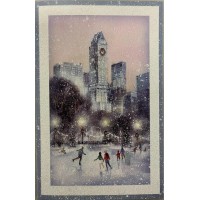 American Greetings, City Scene with Skaters Holiday Cards, 14 Cards and Envelopes