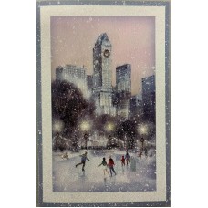 American Greetings, City Scene with Skaters Holiday Cards, 14 Cards and Envelopes