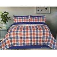 Americana Plaid 8 Piece Comforter Set, King Navy