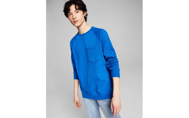  Men’s Solid Fleece Sweatshirts, Blue, XX-Large