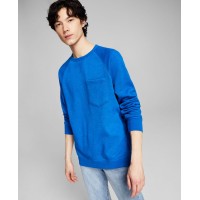 And Now This Men’s Solid Fleece Sweatshirts, Blue, Large