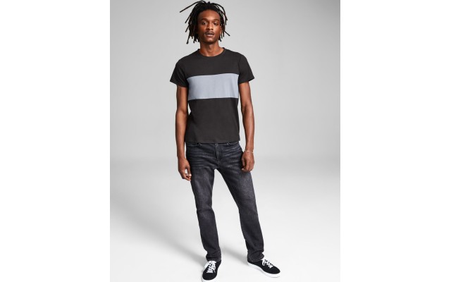  Men’s Bold Stripe T-Shirt, Small, Black