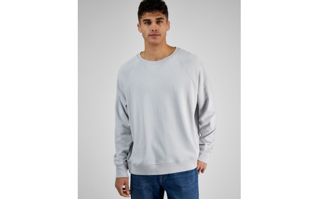  Men’s Raglan Sweatshirt, Light Grey Blue , X-Large
