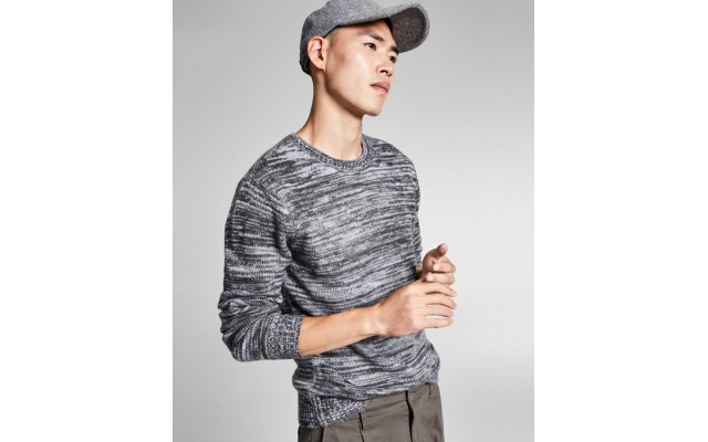  Mens Regular-Fit Marled Brushed Sweaters, Gray, XX-Large