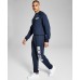  Mens Run Club Fleece Sweatpants, Large, Navy