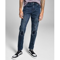 And Now This Mens Slim-Fit Maximum Stretch Destroyed Jeans, 34X32, Blue