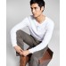  Mens Solid Fleece Sweatshirts, Off-White, Large