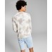  Men’s Tie Dye Thermal Long-Sleeve T-Shirt, Off White/Tan, Medium
