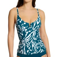Anne Cole Women’s Jungle Fever V-Wire Tankini Swim Top, 34DD/36D