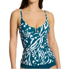 Anne Cole Women’s Jungle Fever V-Wire Tankini Swim Top, 34DD/36D