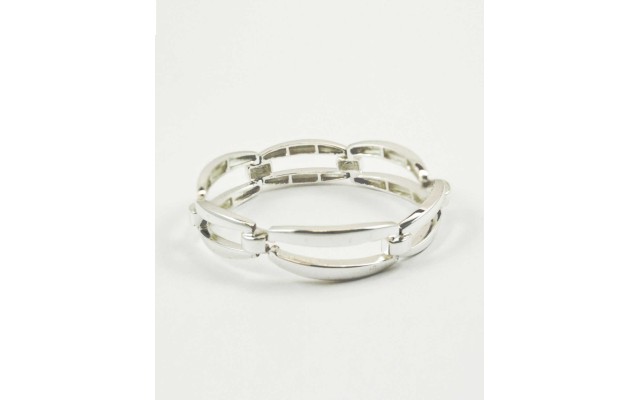  Silvertone Link Bracelet, Silver