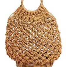 Anthropologie Serpui Marie Macrame Crotchet Basket Tote Bag