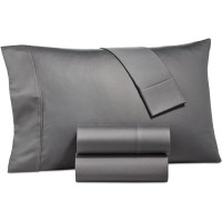 AQ Textiles Camden Sateen 1250 Thread Count 4 Pieces Sheet Set, Queen, Gray