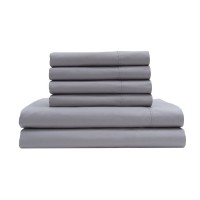 Aq Textiles T800 6 Piece Queen Sheet Set, Gray, Queen