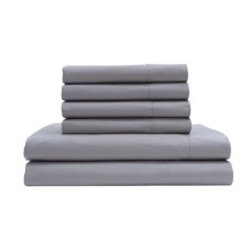 Aq Textiles T800 6 Piece Queen Sheet Set, Gray, Queen