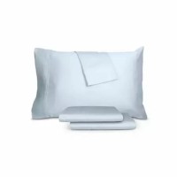 AQ Textiles Thread Count 400 Cotton Sheet Set, King, Light Blue