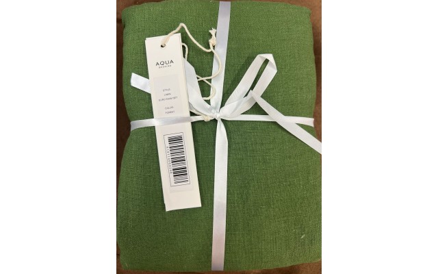  Green Linen Euro Pillow Sham Set of 2